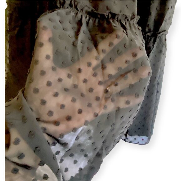 J.Crew Swiss Dot Tiered Midi Dress Black Long Sleeve Sheer Size 2 NWT - Picture 13 of 16